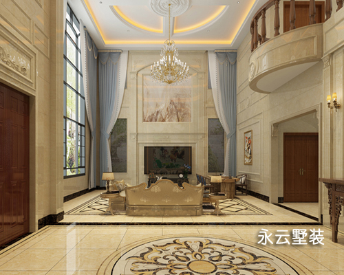 VR體驗館--海南復式客廳豪宅別墅裝飾全景設計圖