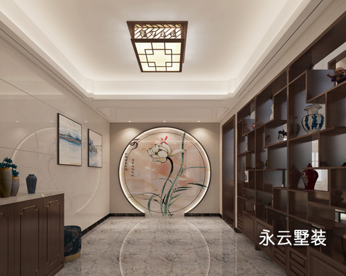湘潭伍先生新中式風格別墅裝修設計全景案例