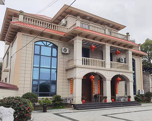 AT1908江西萍鄉肖家兄弟雙拼別墅施工實建案例