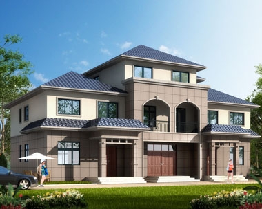 永云別墅AT1649兄弟三聯(lián)排帶堂屋別墅建筑施工圖紙20mx12.5m