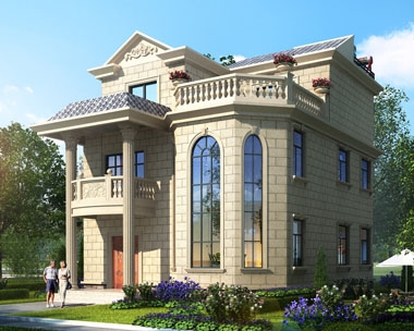 永云別墅AT1643新農村自建房兩間三層小別墅設計圖紙9.8mx11.5m