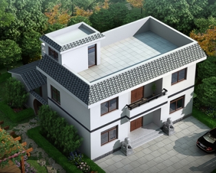 AT1607帶內庭院二層簡約實用平頂房屋設計全套圖紙11.1mX12.3m