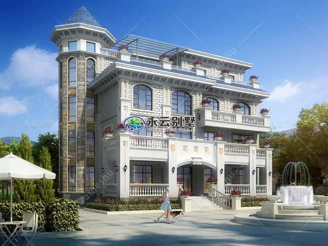 【實地設計】新邵四層歐式風格/大露臺/空中泳池/豪華型別墅設計案例
