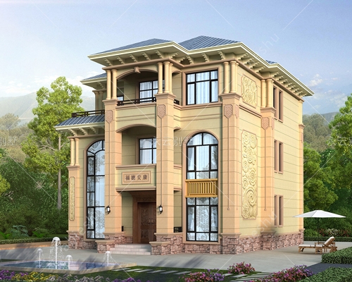 永云新款A(yù)T2806新農(nóng)村三層歐式高檔復(fù)式樓自建別墅全套建筑設(shè)計圖紙