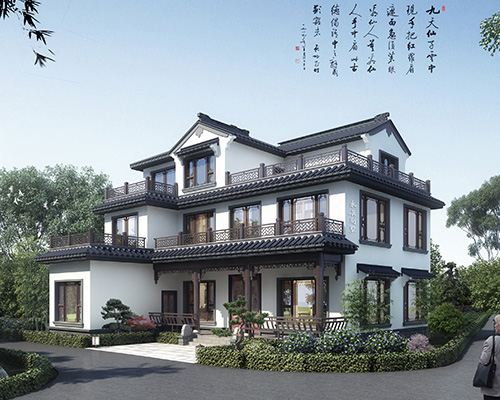 【蘇派中式】瀏陽市油茶古鎮(zhèn)古典優(yōu)雅步步高升款三層別墅設(shè)計(永云承建)